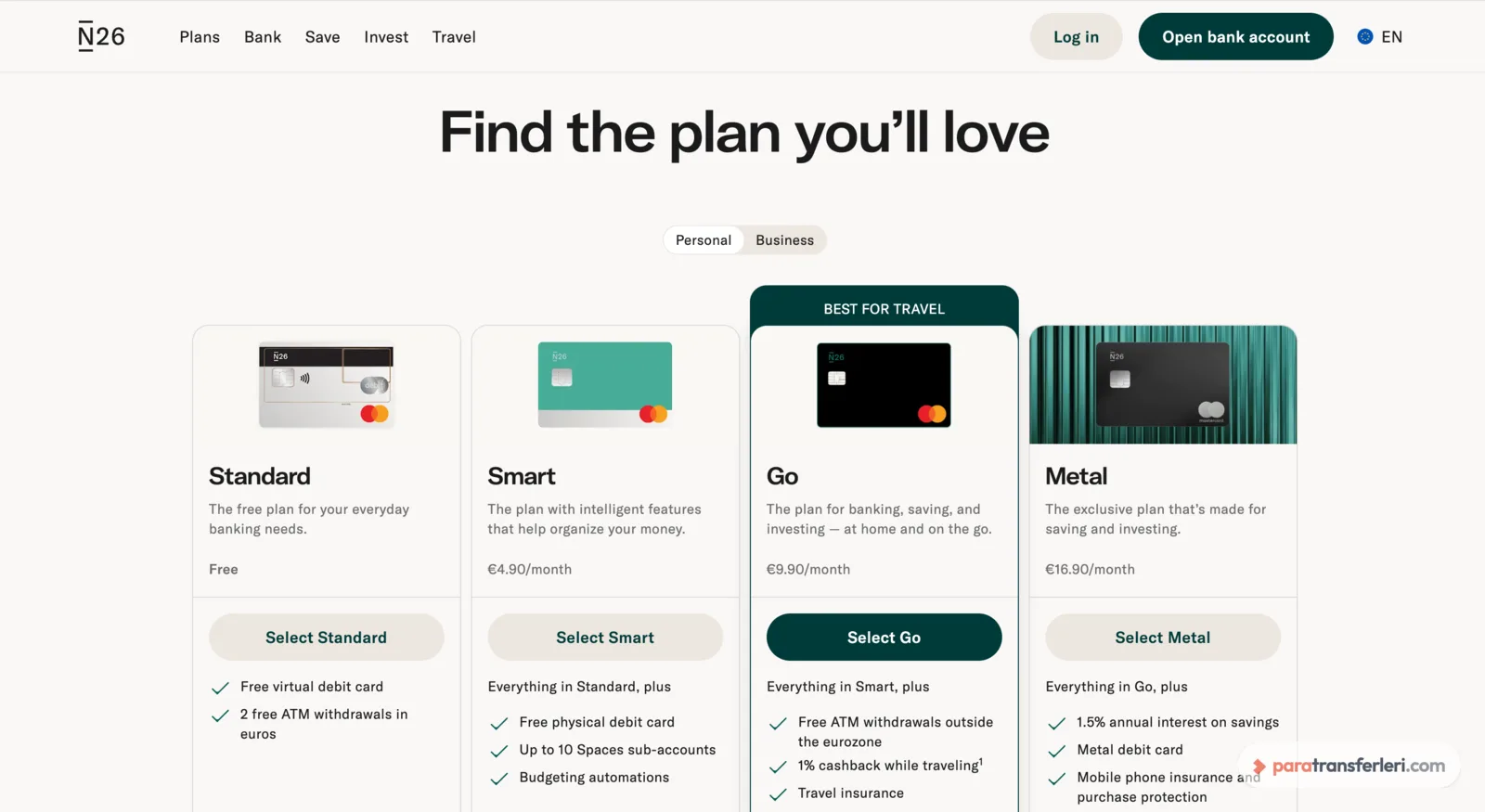 N26 hesap planları: Standard, Smart, Go ve Metal paketlerinin aylık ücretleri